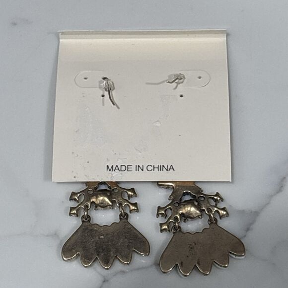 Rhinestone Floral Chandelier Earrings NEW - Picture 10 of 13